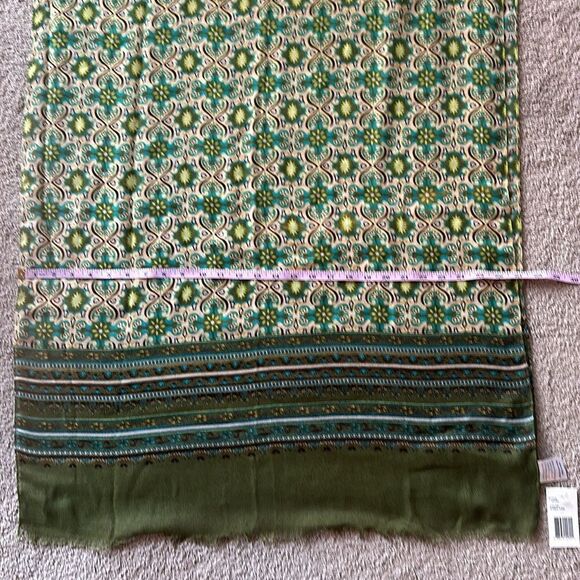 Anthropologie x Vismaya Green Patterned Bohemian Scarf Wrap! - Picture 13 of 15